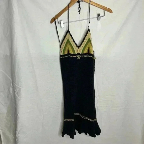 Free people crotchet black halter dress - Picture 3 of 12